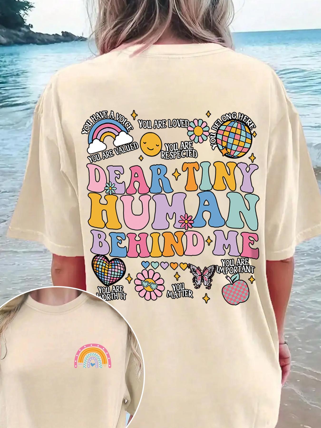 Women's Rainbow & Letter & Floral Print Round Neck Graphic Tee, T Shirts for Women, Vintage Trendy Boho Casual Summer Streetwear Short Sleeve T-shirt for Daily Wear, Ladies Summer Outfit Womenswear Apparel T Shirt Women's Rainbow & Letter & Floral Print Round Neck Graphic Tee, T Shirts for Women, Vintage Trendy Boho Casual Summer Streetwear Short Sleeve T-shirt for Daily Wear, Ladies Summer Outfit Womenswear Apparel T Shirt