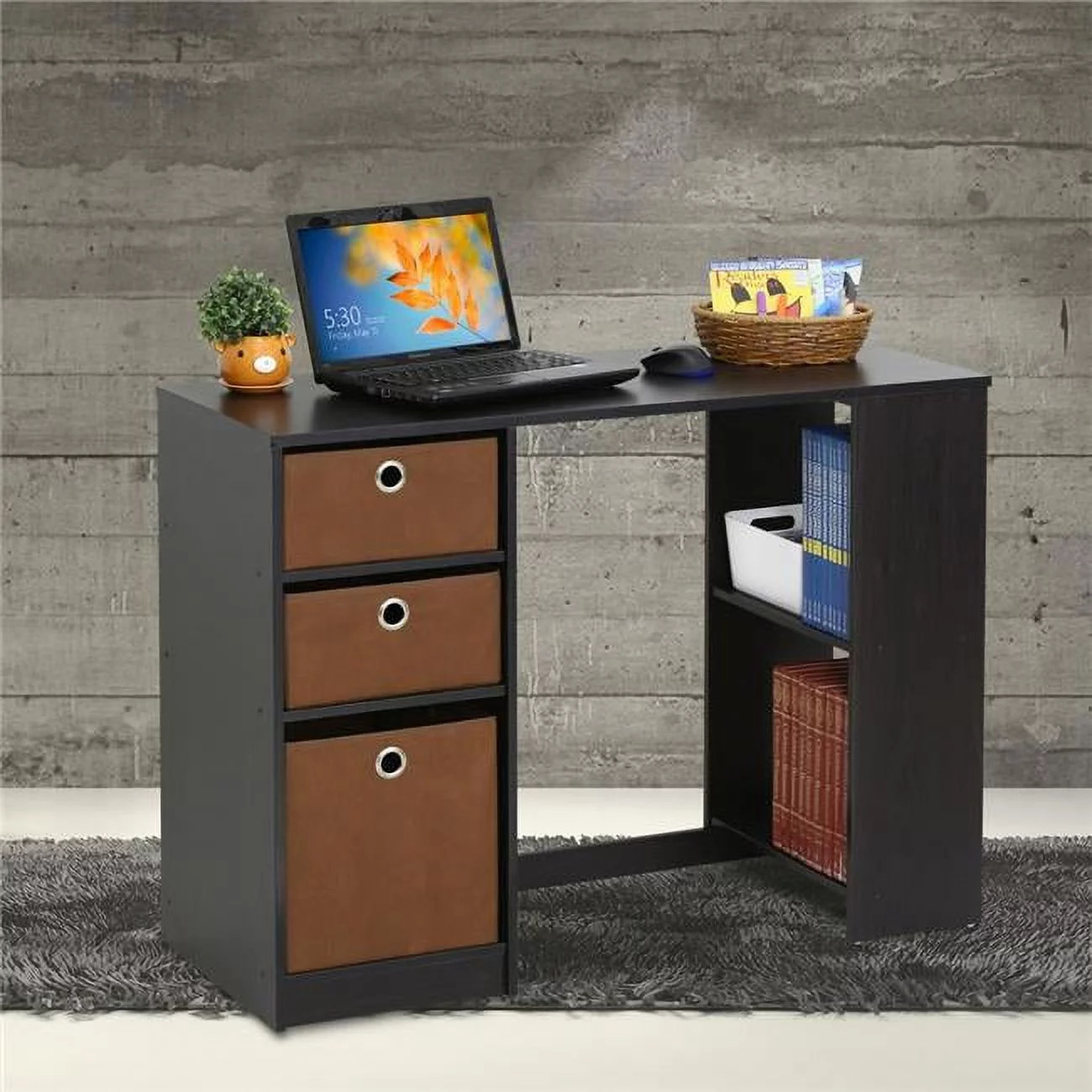 Furinno  Modern Computer Study Desk, Espresso