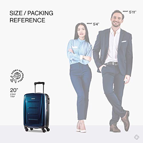 Samsonite Winfield 2 Hardside Expandable Luggage with Spinner Wheels, Brushed Anthracite, Checked-Large 28-Inch