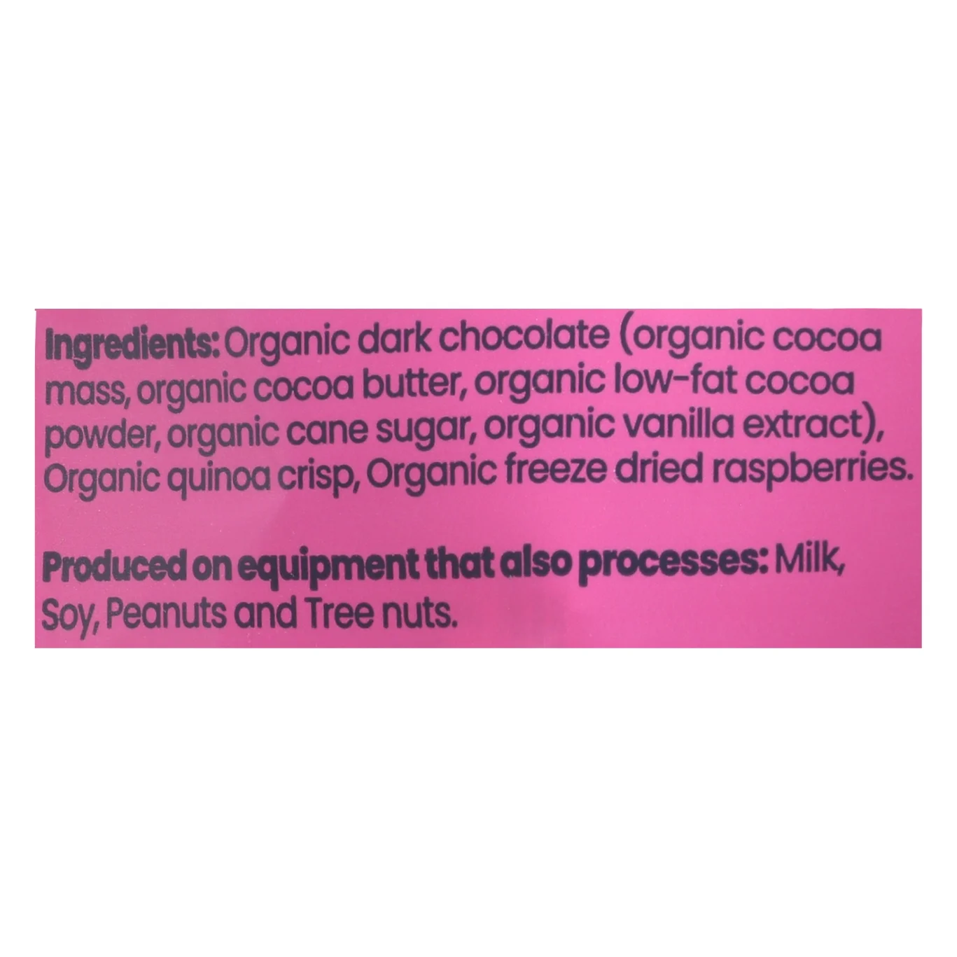 85% Cacao Dark Chocolate Raspberry Quinoa Snaps USA