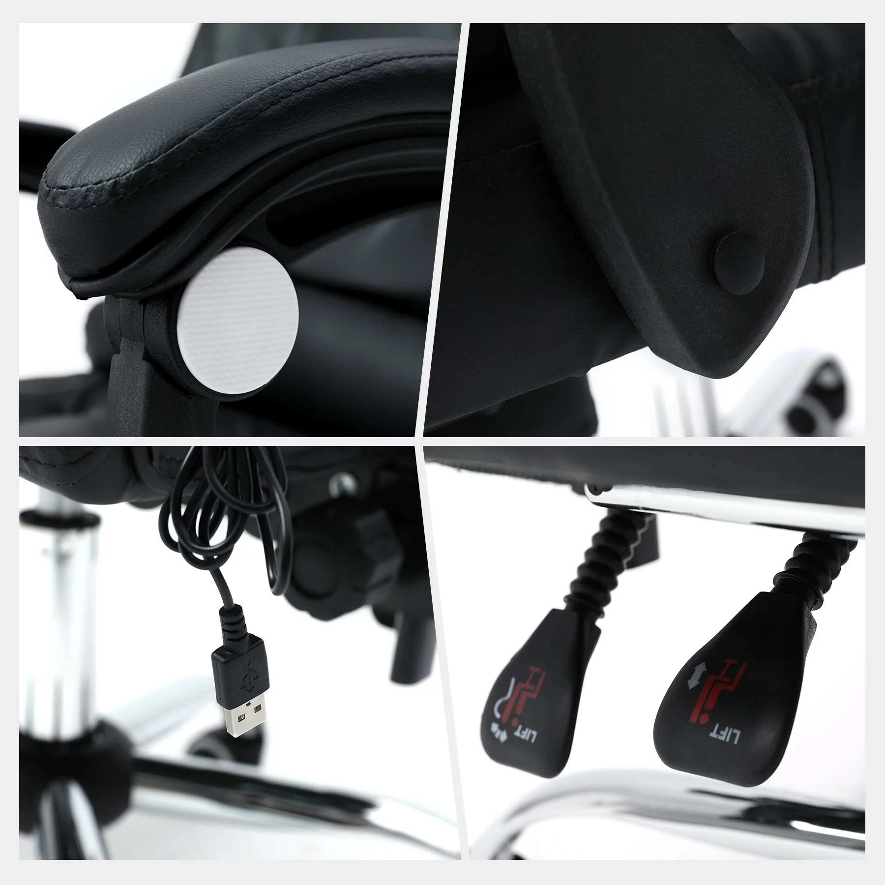 Bestco Executive Office Chair with Recline & Massage Height Adjustable Home Desk Chair