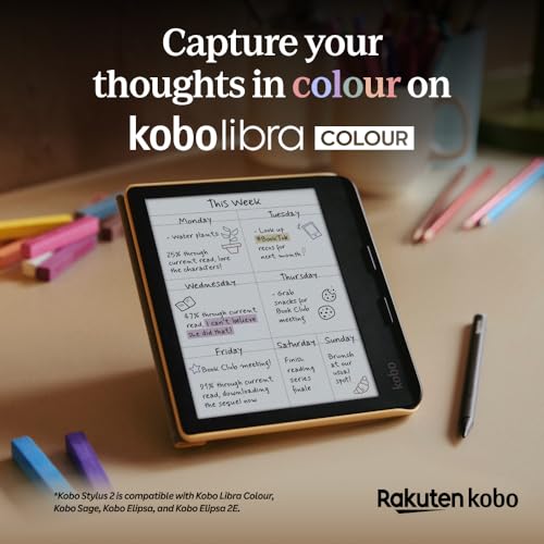 Kobo Stylus 2 | Mark Up, Write Notes and Make Highlights | Rechargeable via USB-C |Compatible with 7 Libra Colour eReader & Kobo Sage eReader (Black)