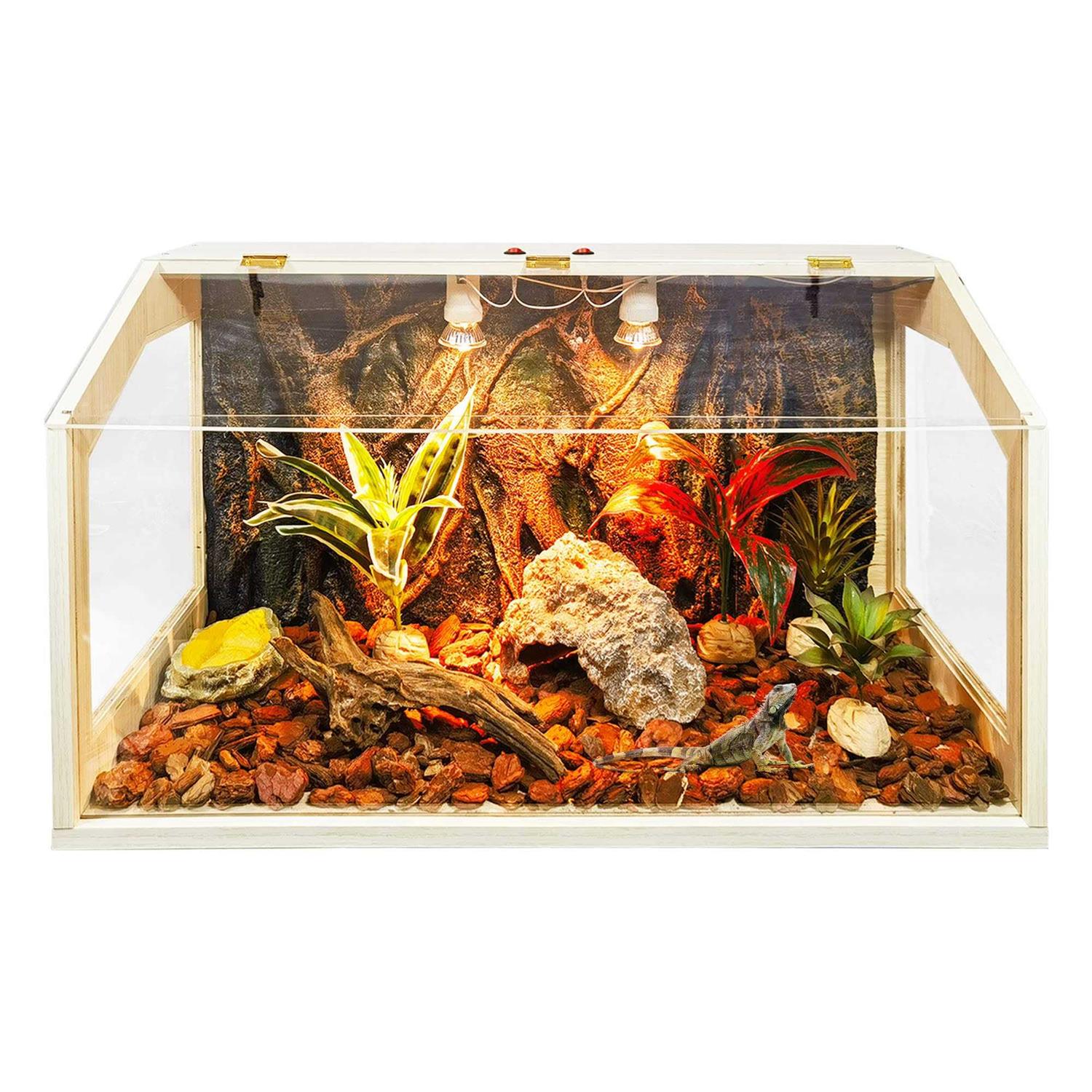 Prolee 21 Gallon to 68 Gallon Reptile Terrarium Tank Tank Bearded Dragon Tank with Roof Door - Pet Supplies online store