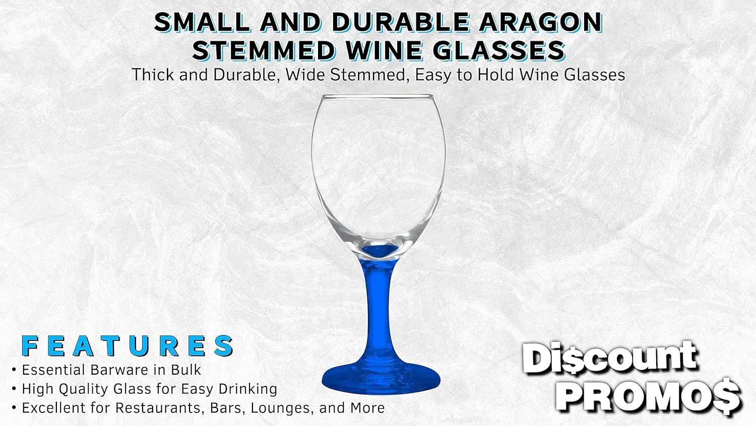 10 Aragon Wine Glasses Set, 8.5 Oz. - High Standard, Made - Blue
