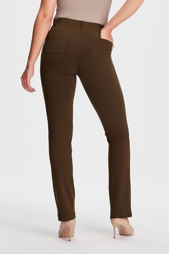 Yogipace,Belt Loops,Women's Petite/Regular/Tall Straight Leg Yoga Dress Pants