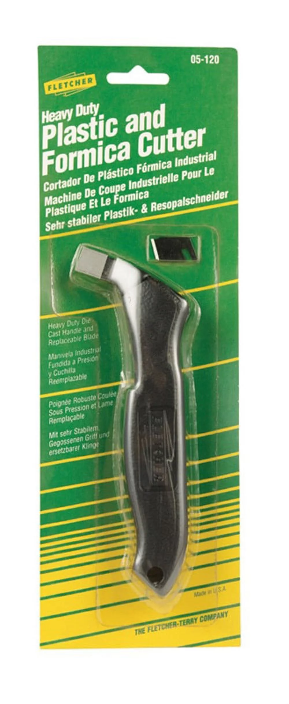 Fletcher Plastic and Formica 4 in. Fixed Blade Cutter Black