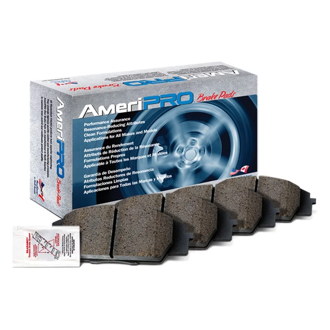 AmeriBRAKES Semi-Metallic Disc Brake Pads with included lubricant, AmeriPRO PRM1307 - For S60 XC70 XC60 S80 Range Rover Evoque V70 V60 C Fits select: 2011-2017 VOLVO S60, 2010-2017 VOLVO XC60