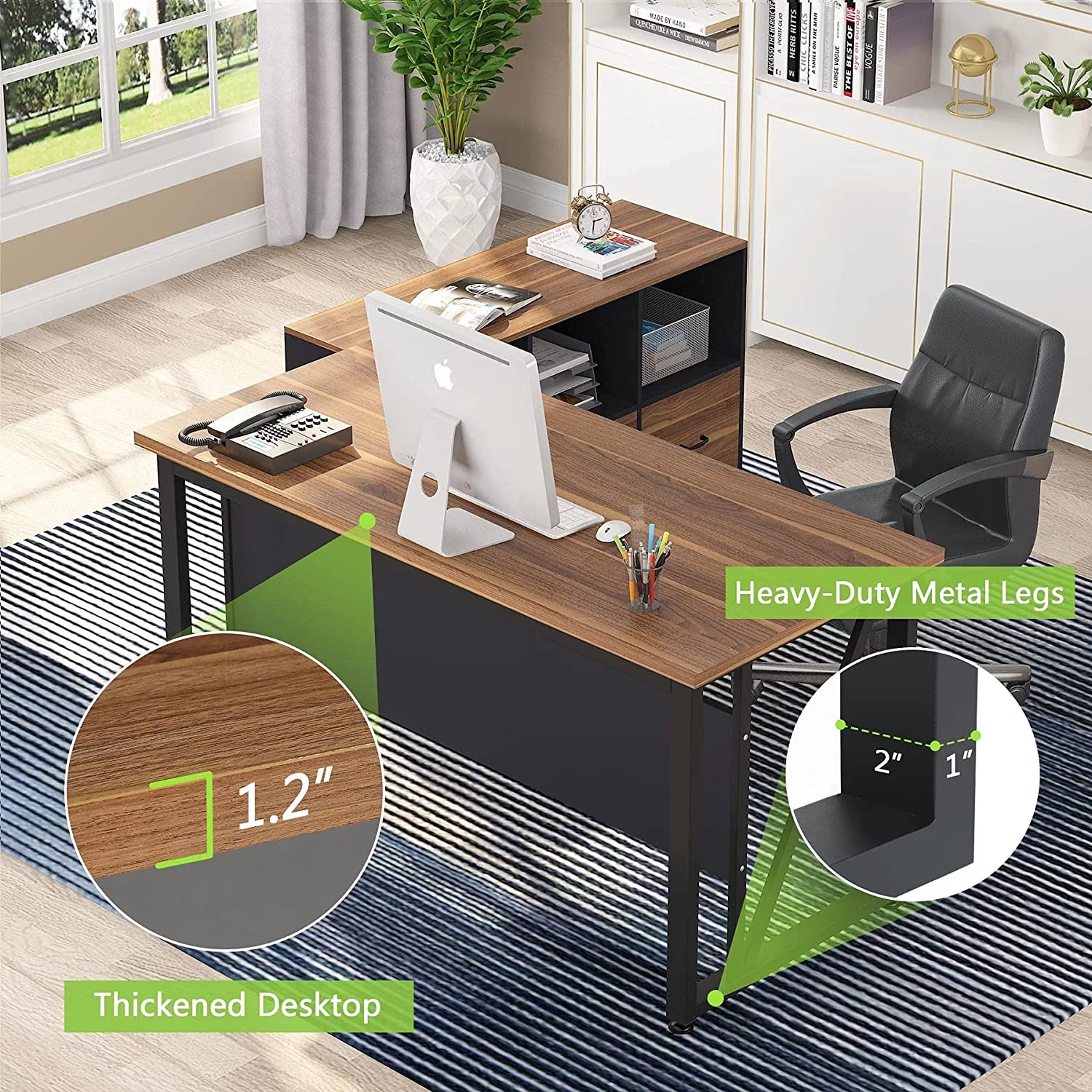 Tribesigns L-Shaped Computer Desk, 55 inches Executive Desk with 43