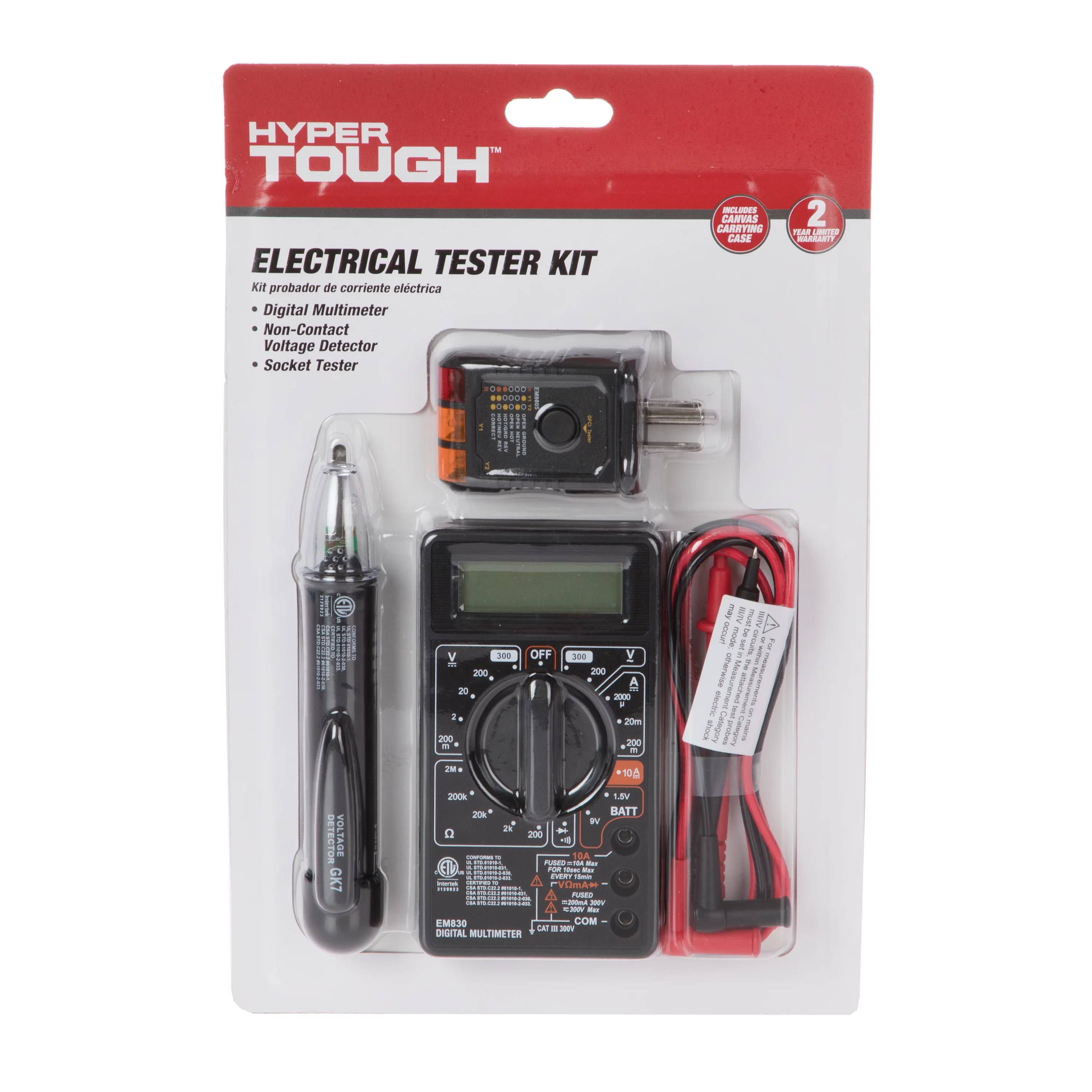 Hyper Tough 1 - Three Piece Electrical Tester Kit TD35236J, 38.09 oz Weight, 12.01