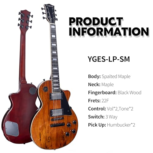 TARIO Electric Guitar cherryburst semi hollowbody quilted maple top Okoume Body Maple Neck with Bag