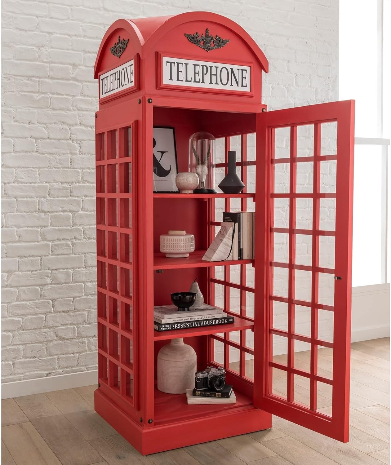 Drinks Cabinet - Telephone Box Design | Unique Home Furniture Statement Piece | Bar Cabinet | Glass Cabinet | Home Bar Unit | Indoor Bar | Bar Cabinets | Wine Cabinet
