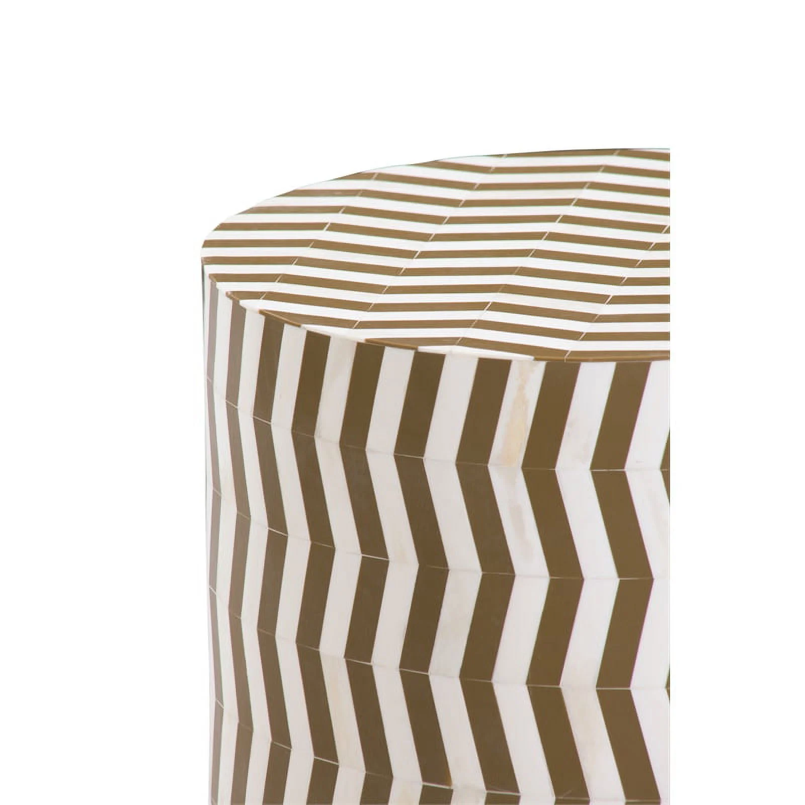 Elias Brown Accent Table in Engineered wood and Bone