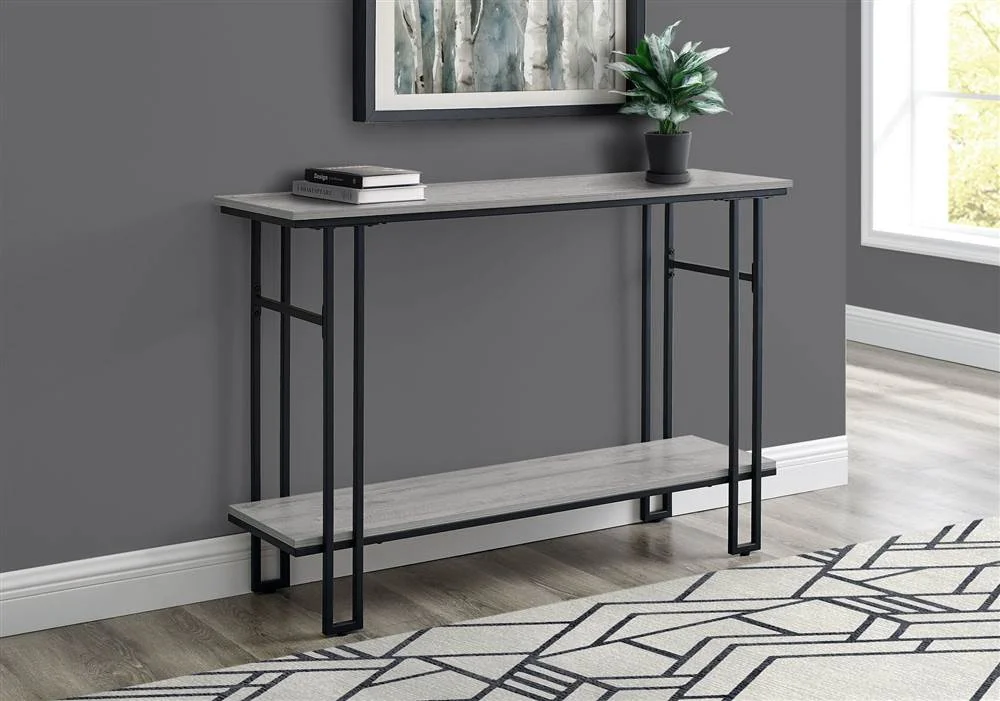 Accent Table Console Entryway Narrow Sofa Living Room Bedroom Metal Grey