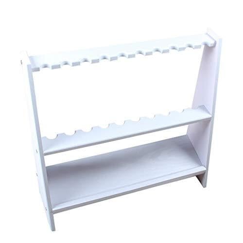 Floor-Standing Wooden Billiard Cue Rack – Durable Pool Stick Holder for 10 Cues, Easy to Install, Stable Design for Home or Club Use (White)