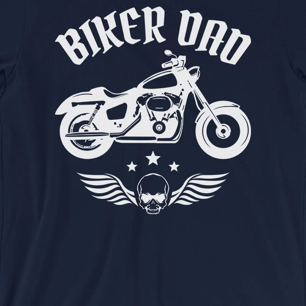 Biker Dad Mens Navy One-of-a-Kind Super Cool Shirt Gift For Dads