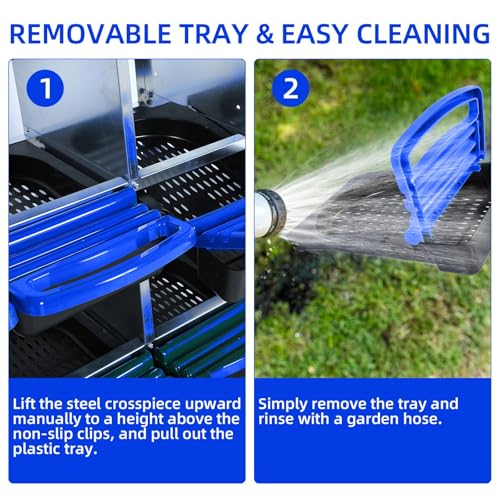 Chicken Nesting Box, 10 Hole 2 Layer Hen Nest Box with Legs, Roll Away Eggs Laying Boxes,Cleanable Pull Out Hen Roosting Boxes