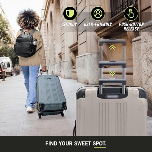 Kenneth Cole REACTION Out of Bounds Lightweight Hardshell 4-Wheel Spinner Luggage, Cobalt Blue, 20-Inch Carry On