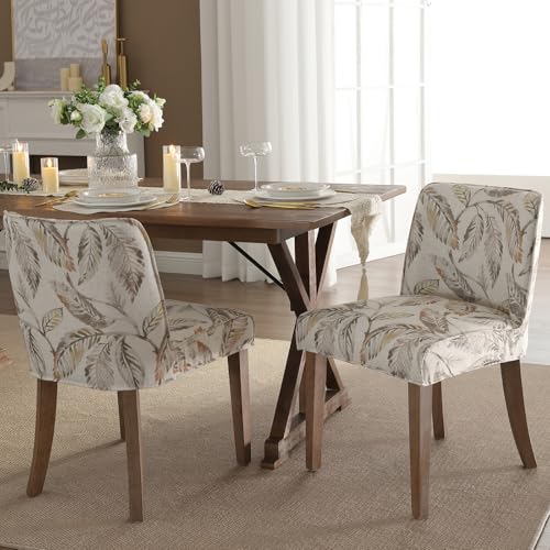 Upholstered Dining Chairs Set of 2, Farmhouse Kitchen Chairs with High Cane Backs, Black Rattan Dining Room Chairs Comfy Side Wood Chair for Living Room/Restaurant, White