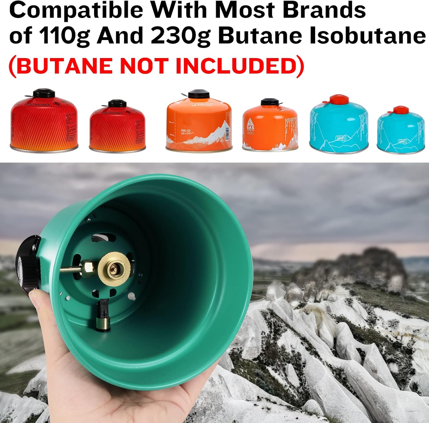 2 in 1 Portable Propane Heater & Stove,Outdoor stove with automatic igniter. for Camping Ice Fishing, Hunting Survival（Pot not included）