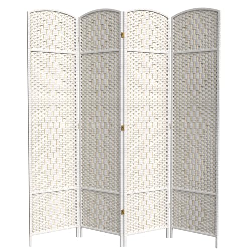 Red Lantern 7 ft. Tall Diamond Weave Dark Beige-6 Panels Room Divider