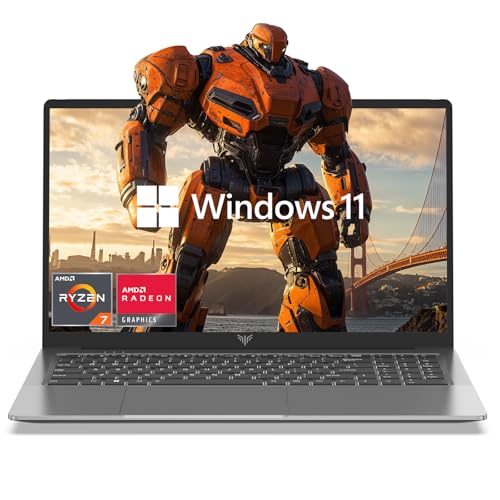 Laptop AMD Ryzen 7 5700U 15.6-in 16GB DDR4 512GB NVMe SSD AMD Laptops Notebook-Computer WiFi 6 Numeric Keypad HDMI Type-C 3.5mm Audio Webcam USB 3.2 Student Laptop