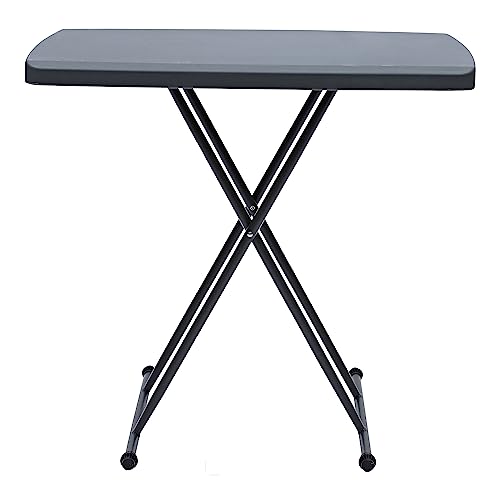 Iceberg IndestrucTable Too 1200 Series, Personal Folding Table, Charcoal, 20” W x 30” & Furinno Just 3-Tier Turn-N-Tube End Table, 1-Pack, White/White