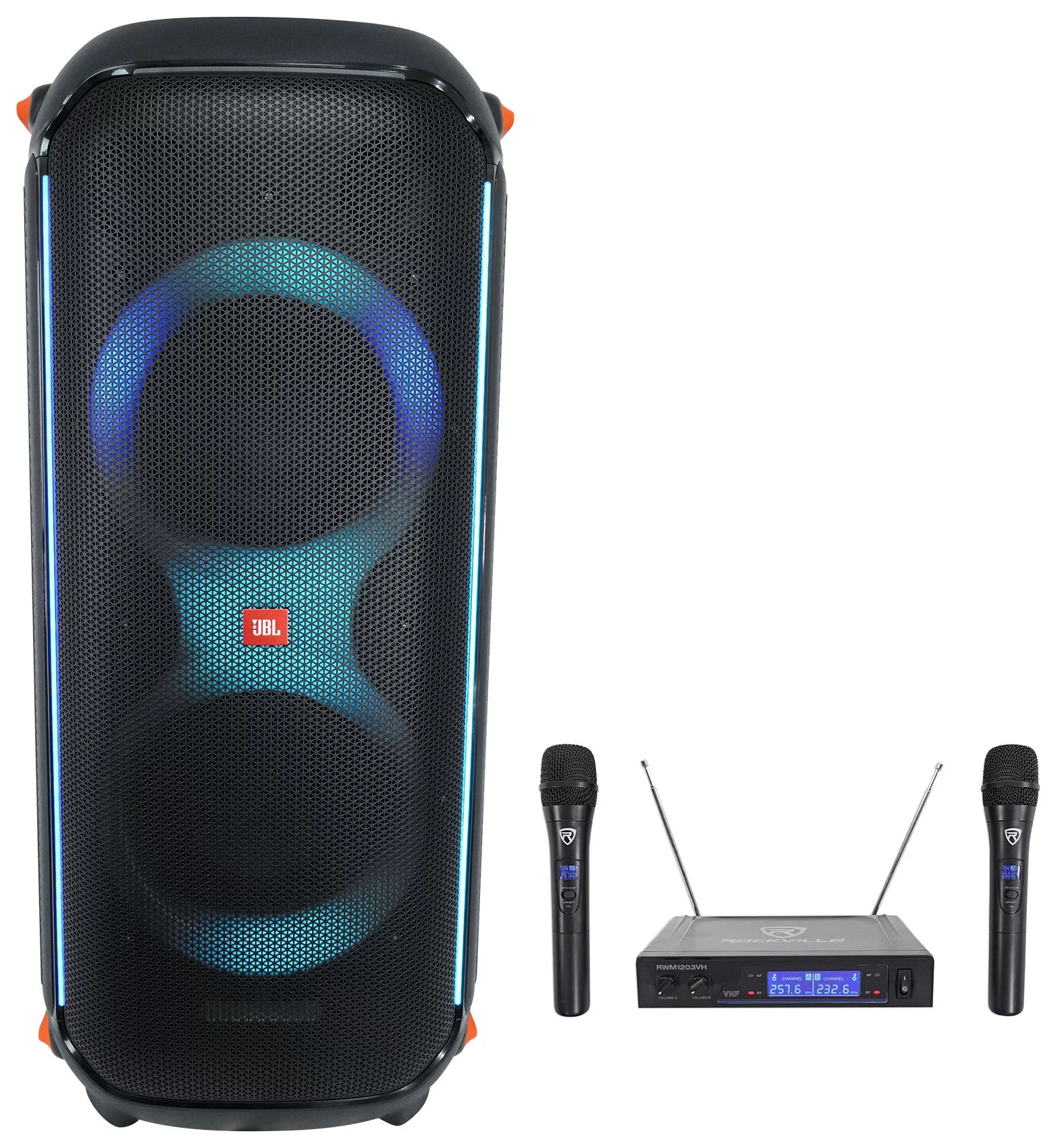 JBL Partybox 710 Portable Bluetooth Party Box Speaker w/Deep Bass+Wireless Mics