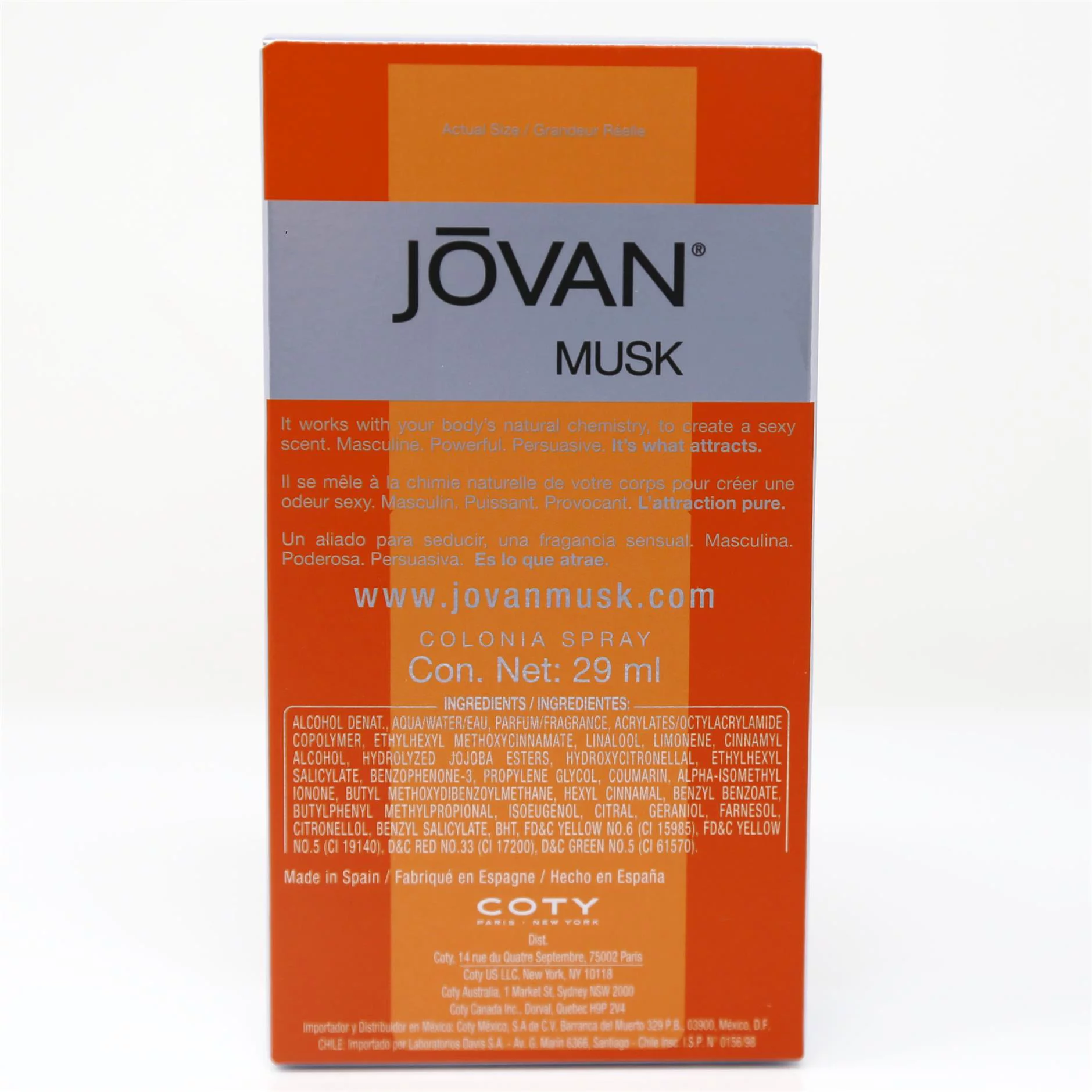 Cologne Spray 1 Ozjovan Musk By Jovan (Pack 3)