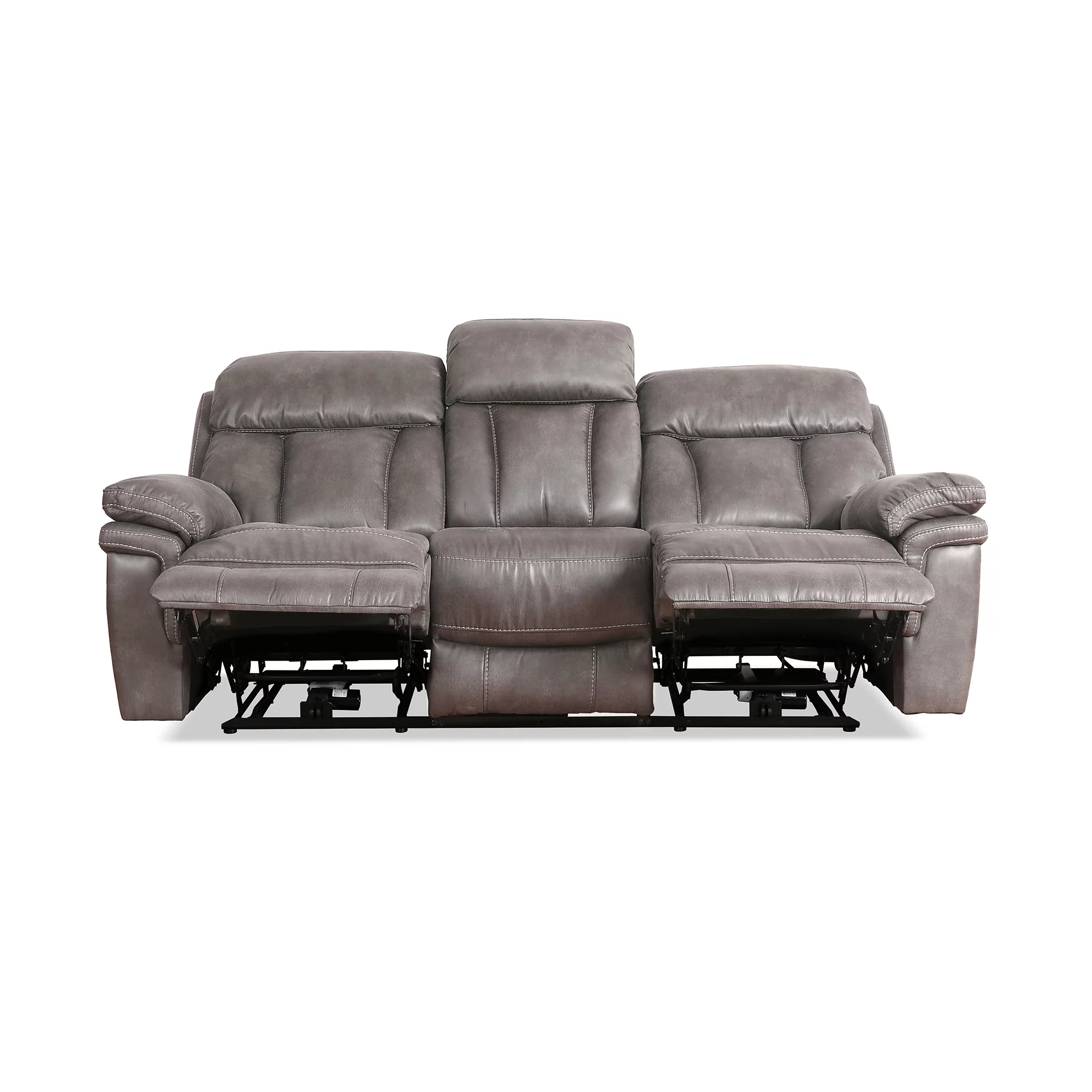 Estelle Power Reclining Sofa in Gunmetal Fabric