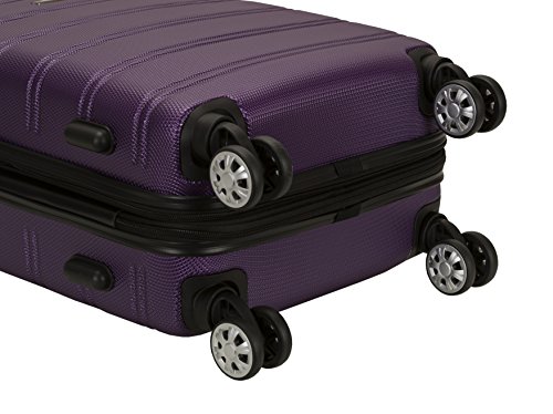 Rockland Vara Softside 3-Piece Upright Luggage Set, Expandable,Black dot, (20/22/28)