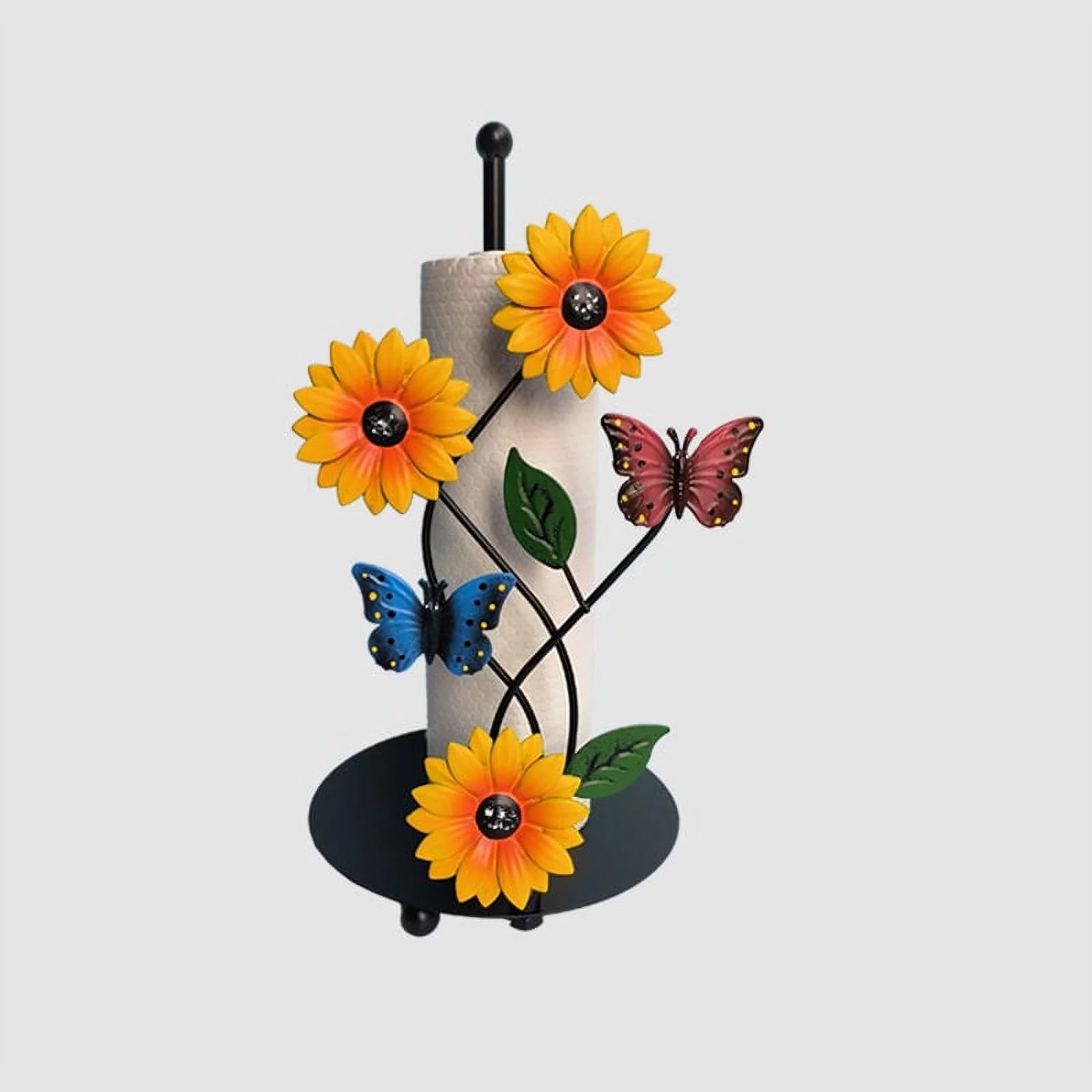 Iron Sunflower Paper Towel Rack, Painted Butterfly Vertical Paper Towel Rack, Kitchen Living Room Decorative Accessories
