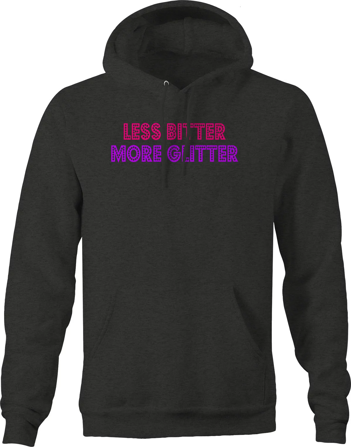 Less Bitter More Glitter Girly Pink Purple Sweatshirt for Men Small Dark Grey