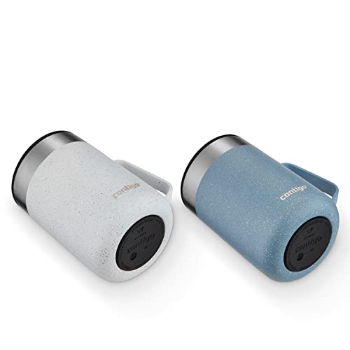 Contigo Stainless Steel Vacuum-Insulated Mug with Handle and Splash-Proof Lid, 14oz., Salt Speckle & Dark Ice Speckle