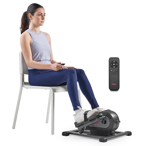 Sunny Health & Fitness Smart Mini Elliptical Trainer, Indoor Under-Desk Pedal Exerciser for Mobility & Cardio Workout, Free SunnyFit App Connection, Optional Motorized w/Remote Control
