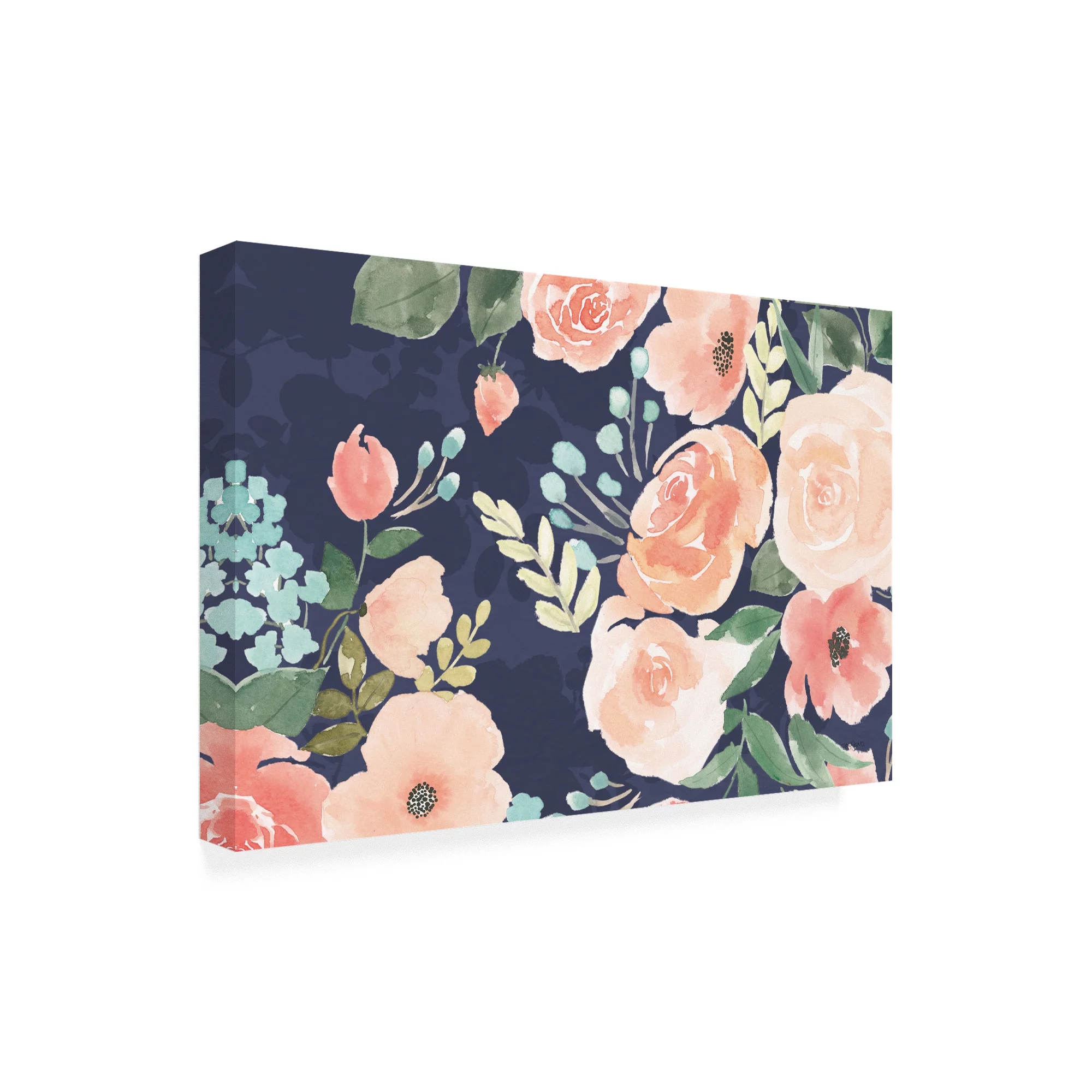 Trademark Fine Art 'Blooming Delight III Blue' Canvas Art by Jenaya Jackson