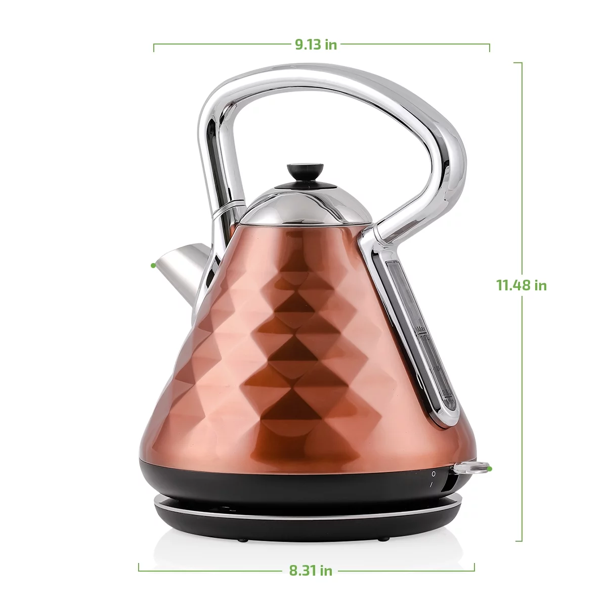 OVENTE 1.7 L Electric Kettle Hot Water Boiler, Automatic Shutoff, Coffee/Tea Maker, Copper KS755CO