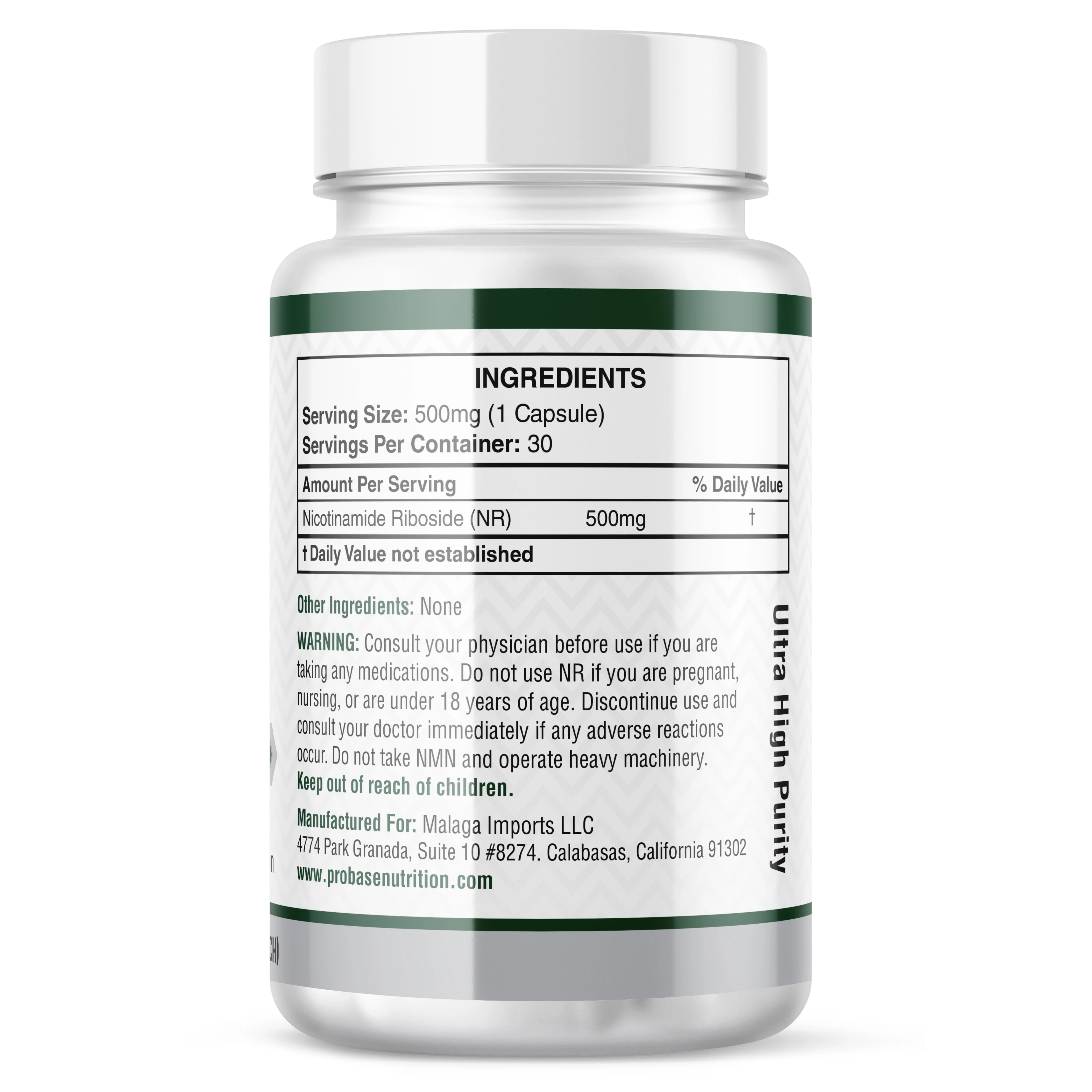 Nicotinamide Riboside (NR) Capsules 30ct/500mg NAD+ Boosting Supplement