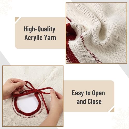 Mr. Pen- Christmas Tree Skirt 48 inches, Knitted Christmas Skirt Tree, Xmas Tree Skirt