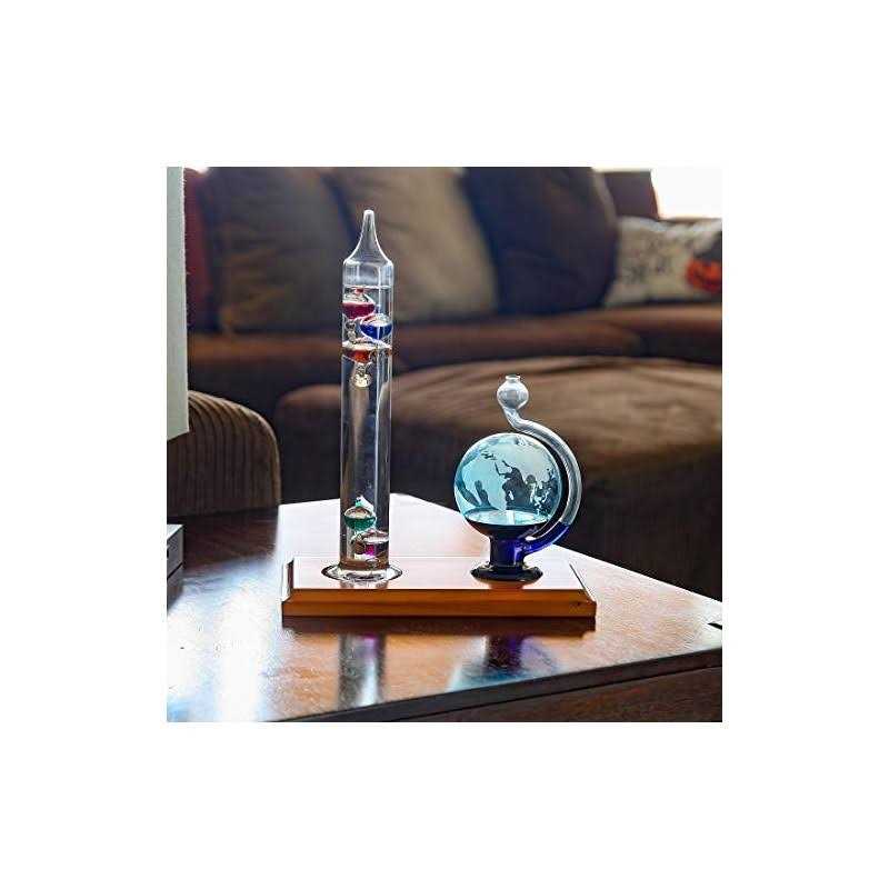 Lily’s Home Galileo Thermometer with Etched Glass Globe Barometer a Timeless Design That Measures Temperatures from 64oF to 80oF with a Beautiful
