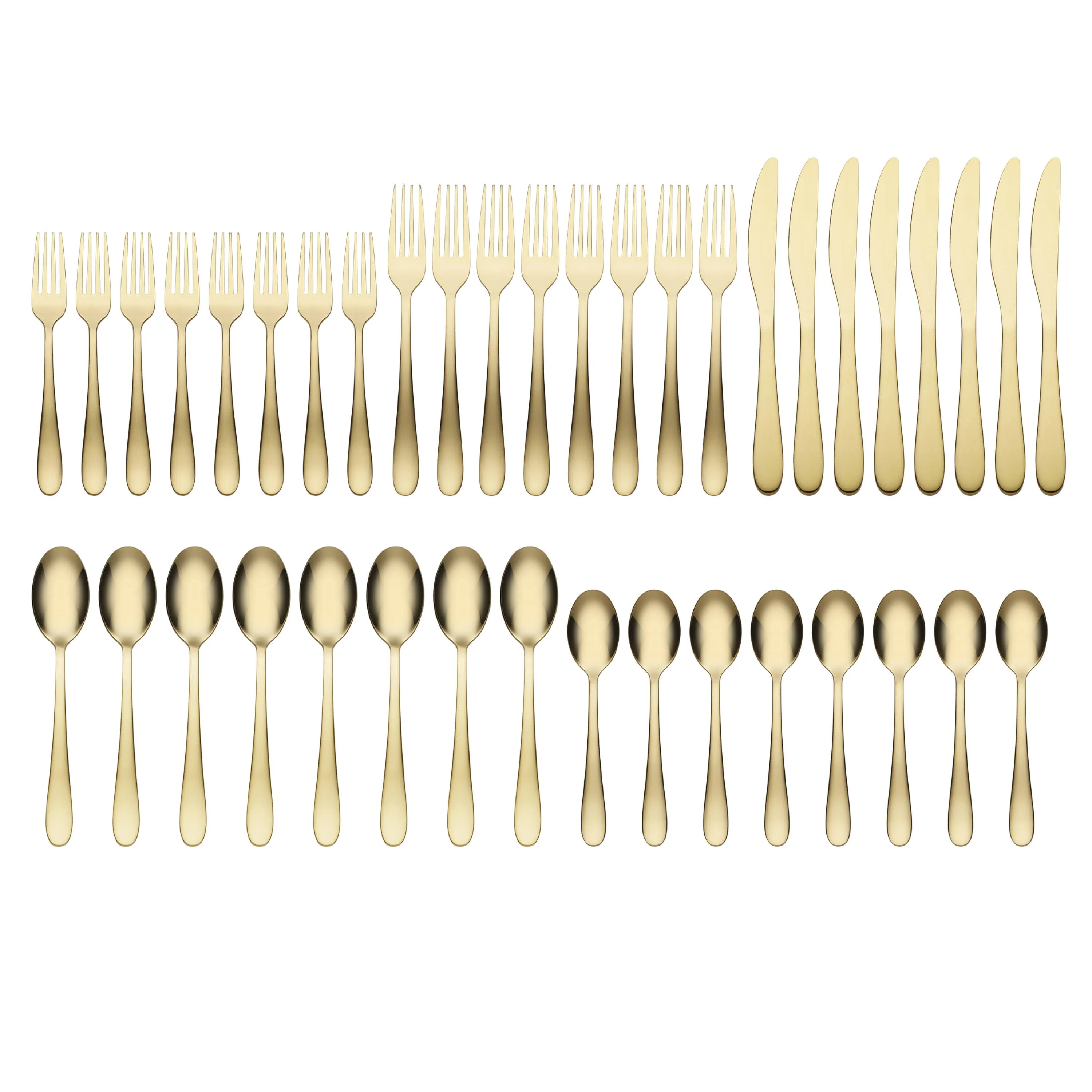 Cambridge Byram Gold 18/0 40 Piece Flatware Set, Service for 8