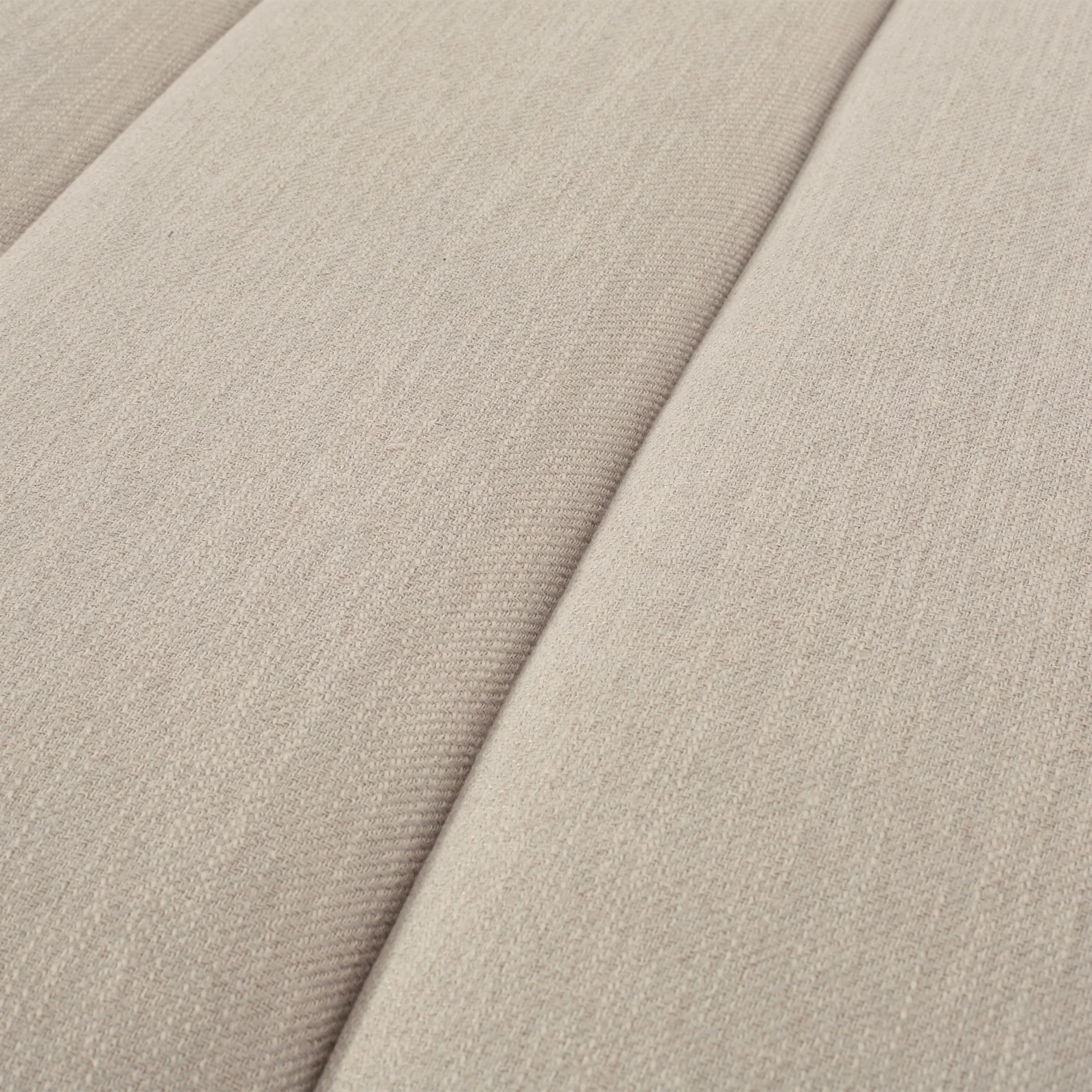 Noble House Lancer Fabric Tufted Chaise Lounge with Bolster Pillow, Beige and Natural Walnut