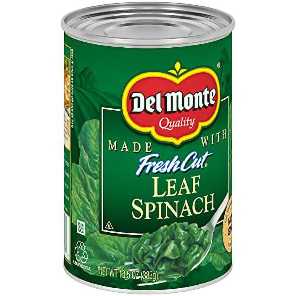 Del Monte Canned Fresh Cut Leaf Spinach, 13.5 Ounce (Pack of 12)
