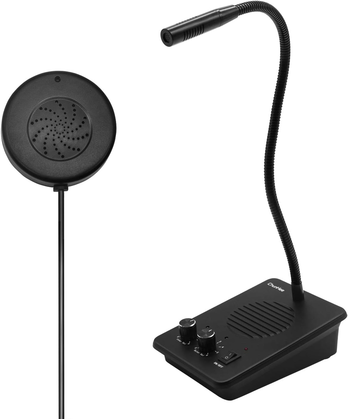 Window Speaker Intercom System Dual Way Anti-Interference Intercommunication Microphone Talk Through Glass,Voice Intercom System for Bunsiness,Bank Counter,Store,Restaurant,Office,Station,School