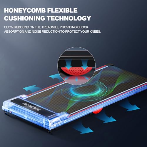 GORISE Walking Pad, Under Desk Treadmills for Home, Walking Pad with Incline, Treadmills with Remote Control APP LED Display, 3 in 1 Portable Walking Treadmill, Shock Absorption Design