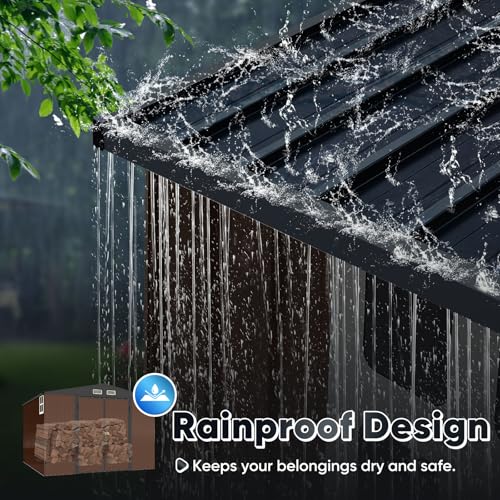 Quictent 5X3 FT Heavy Duty Outdoor Metal Storage Shed,Lockable Garden Shed with Rotating Roof, Waterproof Shed for Bike Storage, Tool Storage, Temporary Storage,Dark Gray(5.5X2.8 FT Base, No Floor)