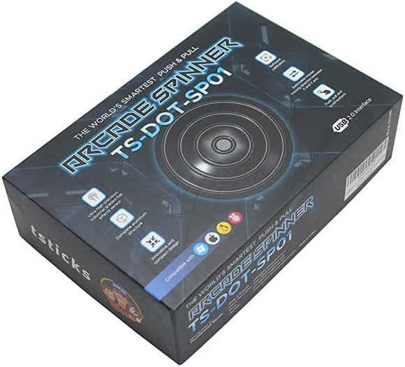 ThunderStick GRS Push & Pull Arcade Spinner, Black