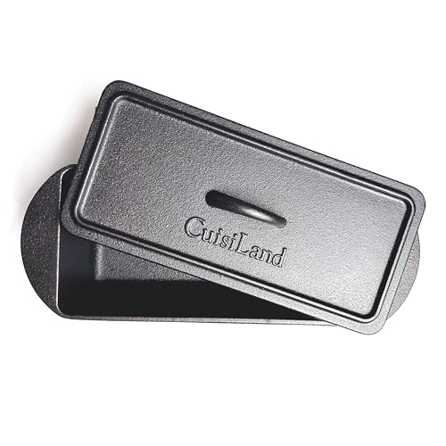 Cuisiland Rectangular Cast Iron Bread Loaf Pan, Heavy Duty 11x4.75x4,25