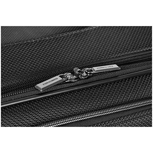 Kenneth Cole REACTION Rugged Roamer Lightweight Softside Expandable 8-Wheel Spinner Luggage, Black, 20-Inch Carry-On