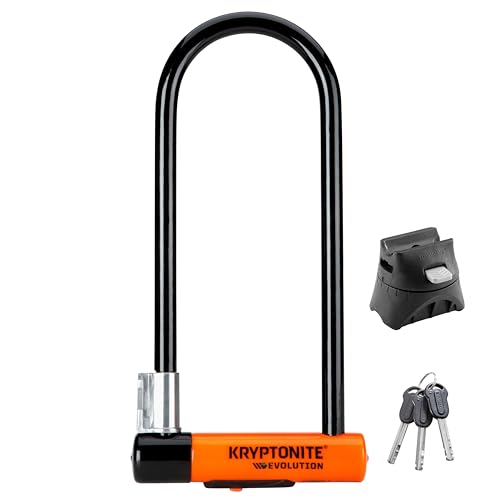 Kryptonite Evolution Series-4 LS Heavy Duty Bicycle U Lock Bike Lock with Transit FlexFrame Bracket (4-Inch x 11.5-Inch)