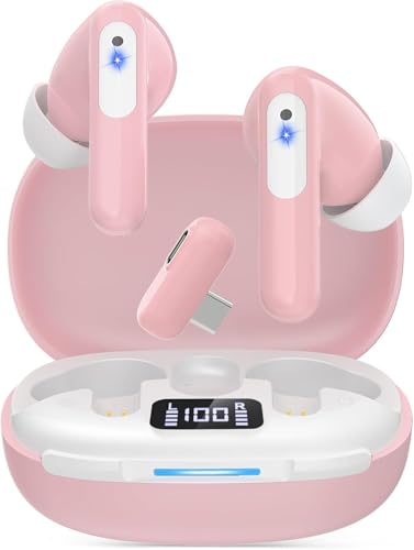 RYR Wireless Gaming Earbuds, 20ms Low Latency, Gaming Earbuds with Noise Cancelling Mic, 2.4Ghz & Bluetooth, LED Display, 36H Playtime for Meta Quest 3/2, PS5, PS4, VR, Switch, Steam Deck, PC, Phone